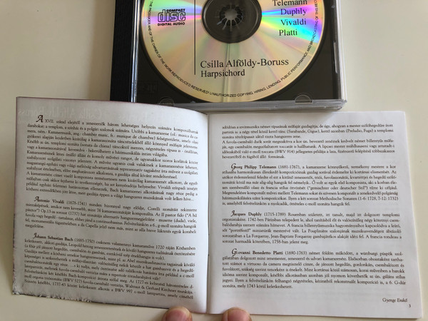 Eszter Alföldy-Boruss (flute), Csilla Alföldy-Boruss (harpsichord) / J. S. Bach, Telemann, Duphly, Vivaldi, Platti ‎/ Preludio Audio CD 1999 / PRECD 9911