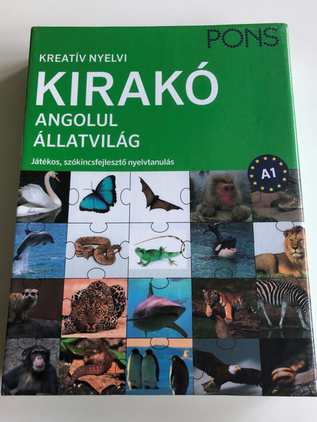 Kreatív nyelvi kirakó angolul - Állatvilág - Játékos, szókincsfejlesztő nyelvtanulás / PONS A1 level English Creative Language Learning - Animals / 20 piece puzzle, Animal world vocabulary, Dynamic colorful pictures (5999550890009.)