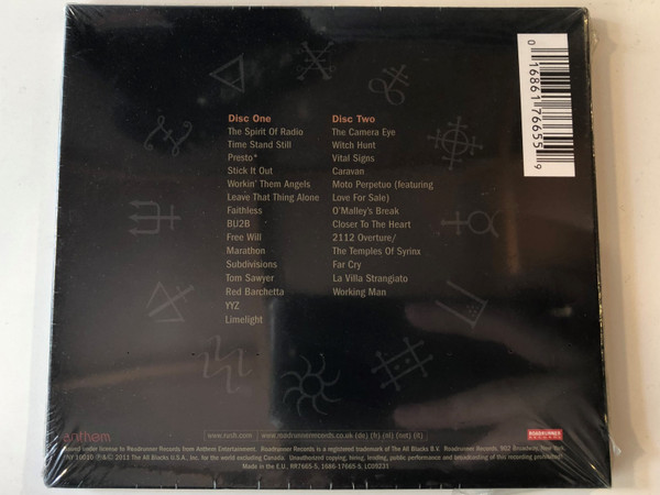 Rush ‎– Time Machine 2011: Live In Cleveland / Over 2 Hours Music on 2 Cds including The Spirit Of Radio, Closer To The Heart, Subdivisions, BU2B and Caravan / Anthem Audio CD 2011 / RR7665-5