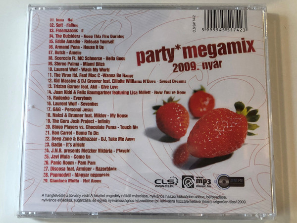 Party*Megamix 2009. Nyár / Inna, Guru Josh, Freemasons, Laurent Wolf, Bingo Players & Chocolate Puma, Ron Carroll, G&G / CLS Audio CD 2009 / CLS SA174-2