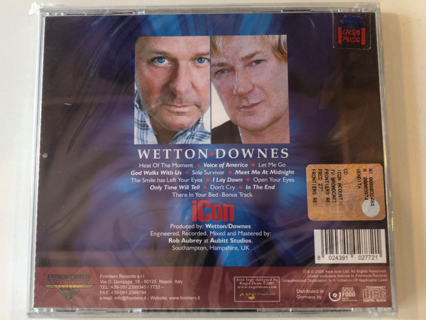 John Wetton, Geoffrey Downes ‎– Icon - Acoustic TV Broadcast / Legendary members of the British supergroup, includes acoustic versions of ASIA, and ICON classics! / Frontiers Records ‎Audio CD 2006 / FR CD 277