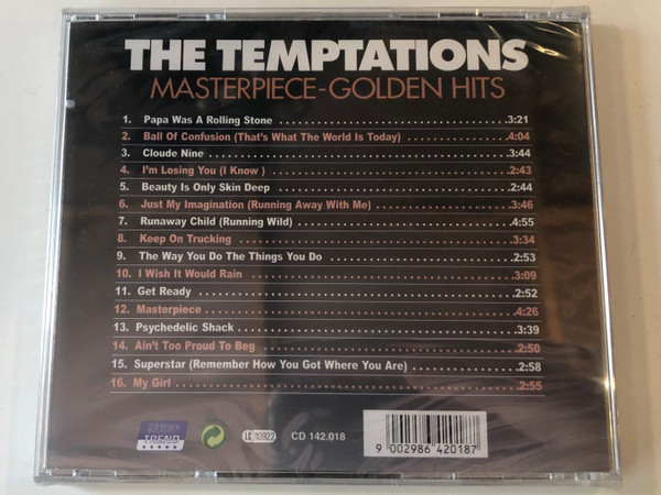 The Temptations ‎– Masterpiece-Golden Hits / Papa Was A Rolling Stone, Get Ready, Cloude Nine, Superstar, Just My Imagination and many others / Eurotrend Audio CD / CD 142.018
