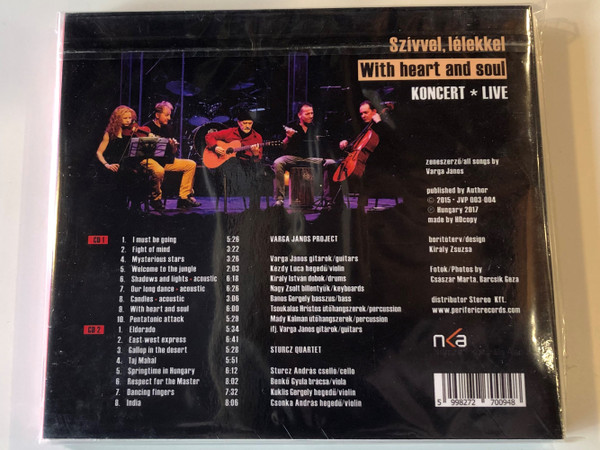 Szívvel, Lélekkel (With Heart And Soul) Varga Janos (60) / Koncert + Live / 2x Audio CD 2015 / JVP 003-004