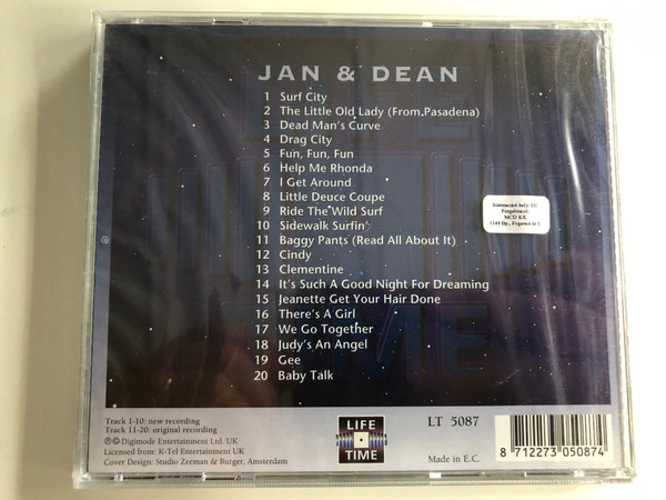 Jan & Dean ‎– Surf City / The Litle Old Lady (From Pasadena), I Get Around, Dead Man's Curve, Fun Fun Fun, Help Me Rhonda / Life Time Records ‎Audio CD / LT 5087 (8712273050874)