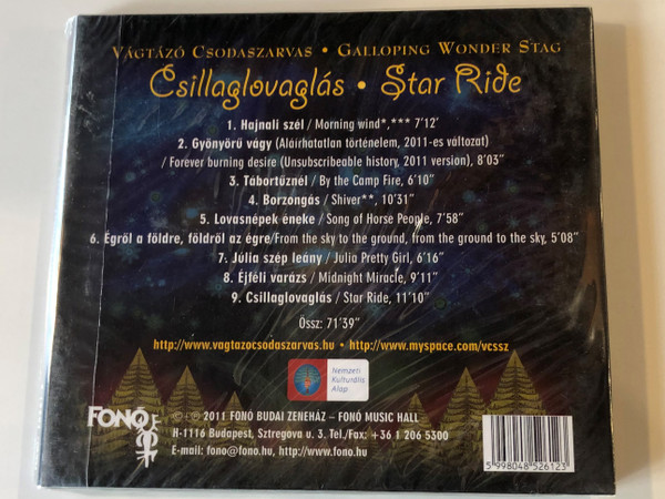 Vágtázó Csodaszarvas - Csillaglovaglás = Galloping Wonder Stag - Star Ride / Fonó Records Audio CD 2011 / 5998048526123