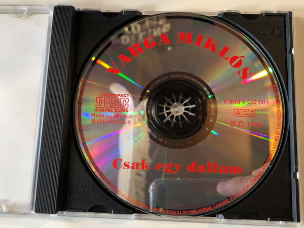 Varga Miklós ‎– Csak Egy Dallam / V AND V ‎Audio CD 1994 / Hungarian version of popular world hits