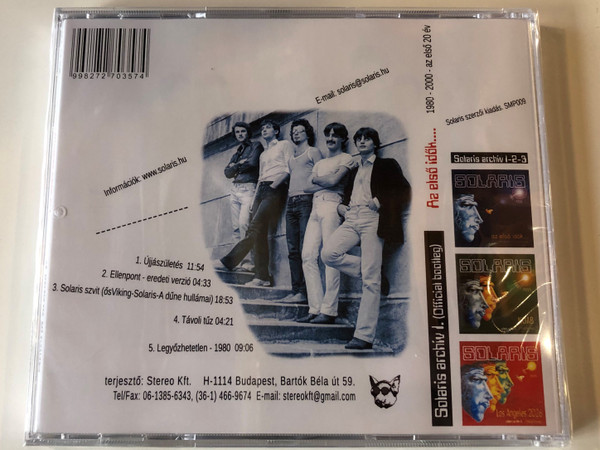 Solaris – Az Első Idők... 1980-2000 / Solaris Archive – 1. (Official Bootleg) / Periferic Records Audio CD 2000 / BGCD 059