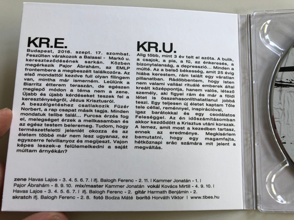KR. U. - Krisztus után - Tibes ‎/ Audio CD 2019 / Hungarian Christian Rap Music