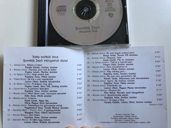 Szép Esténk Lesz - Horváth Jenő Válogatott Dalai / Rózsavölgyi És Társa Audio CD 2000 Mono / RÉTCD 06