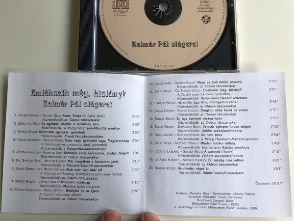 Emlekszik meg, kislany? - Kalmar Pal, slagerei / Rózsavölgyi És Társa ‎Audio CD 1999 Mono / RÉTCD 01