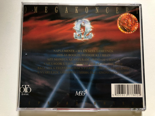 Népstadion 1994 - Omegakoncert - No. 2 / Mega Audio CD HCD 37780 / Omega - Szárazblokk - A változás szele - Koncert 1994 (5991813778024) 