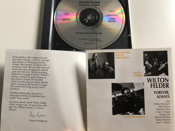 Wilton Felder ‎– Forever, Always / Charly Groove ‎Audio CD 1995 / CPCD 8141