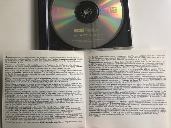 25 Years Of Number 1 Hits - Vol. 8 (1986-87) / Connoisseur Collection ‎Audio CD 1996 / WONE CD 08