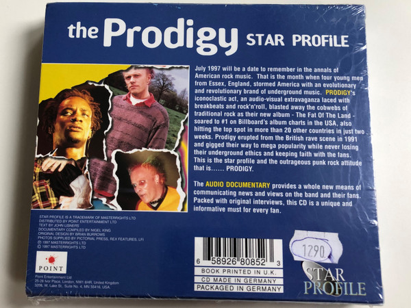 Prodigy ‎– Star Profile / 100 Page Full Color Picture Book And Audio Documentary CD / Mastertone Audio CD + Collectors Book / 658926808523