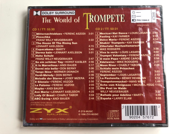 The World Of - Trompete / Il Silenzio, Mitternachtsblues, Feeling, O Mein Papa, Trompetenmuckel, Echo Vom Konigssee / ZYX-Music 2x Audio CD 1996 / ZYX 11044-2 (090204576722)