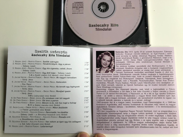 Szellok szarnyan - Szeleczky Zita filmdalai / Rózsavölgyi És Társa ‎Audio CD 2009 Mono / RÉTCD 60