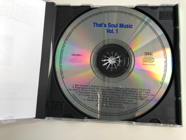 That's Soul Music Vol.1 / James Brown - Sex machine, Ike & Tina Turner - Nutbush city limits, Ben E. King - Supernatural thing, Rare Earth - Hey big bother, Supremes - Stones love / Selected Sound Carrier AG Audio CD 1997 / 2128.2081-2