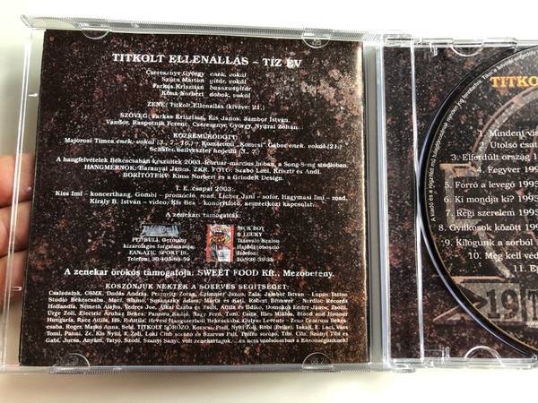 Titkolt Ellenállás ‎– 1993 - Tíz Év / RockWorld Audio CD 2003 / TE004
