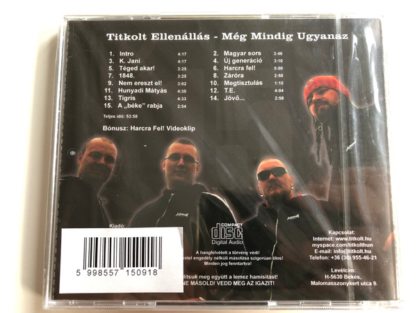 Titkolt Ellenállás ‎– Még Mindig Ugyanaz / Titkolt Records Audio CD / TR003