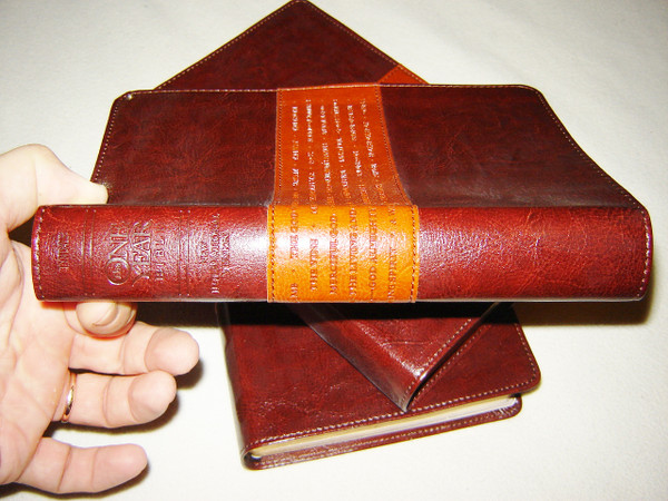 The ONE YEAR BIBLE / Slimline Edition / NIV Brown Tan TuTone Leatherlike bound