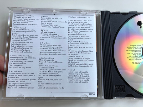 Bach Edition / Cantatas=Kantaten / Herr, Wie Du Wilt, So Schick's Mit Mir BWV 73, Mit Fried Und Freud Ich Fahr Dahin BWV 125, Ich Lasse Dich Nicht, Du Segnest Mich Dem BWV 157 / Brilliant Classics ‎Audio CD / 99373/2 