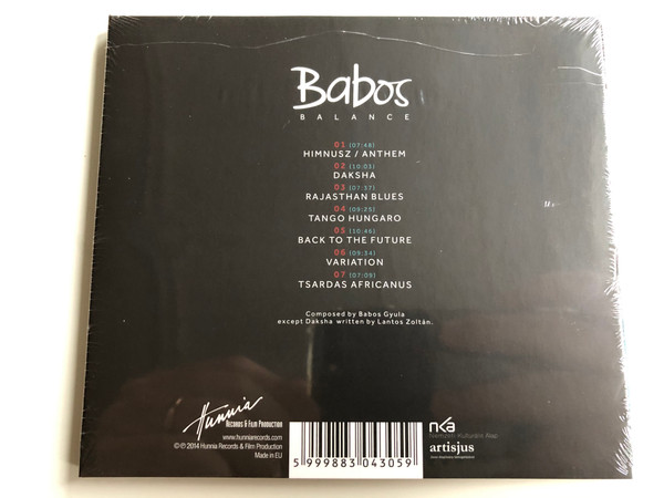 Babos ‎– Balance / Hunnia Records & Film Production ‎Audio CD 2014 / HRCD1414