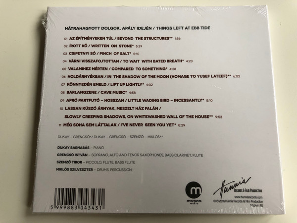 Dukay, Grencsó, Szemző, Miklós ‎– Things Left At Ebb Tide / Hunnia Records & Film Production ‎Audio CD 2016 / HRCD 1607