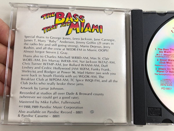 The Bass That Ate Miami / Pandisc ‎Audio CD 1989 / PD-8801