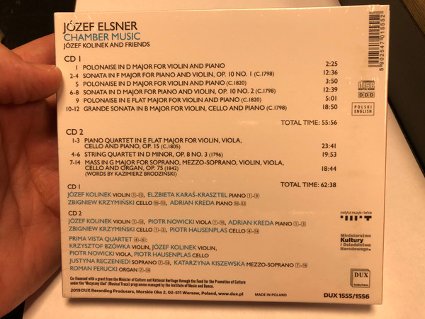 Jozef Kolinek and Friends - Chamber Music - Jozef Elsner / DUX Recording Producers 2x Audio CD 2019 / DUX1555/1556