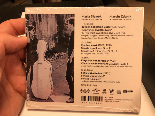 Maria Sławek, Marcin Zdunik ‎– Rejoice / Accord Audio CD 2019 / ACD 264-2