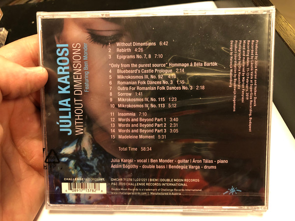 Julia Karosi Featuring Ben Monder ‎– Without Dimensions / Double Moon Records Audio CD 2020 / DMCHR 71378 