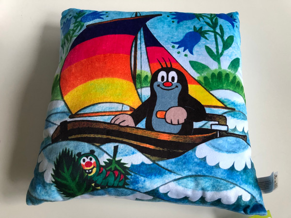 Krtek - Little Mole Pillow 30x30cm - yachtsman / Krtek polštář, jachtar / Kissen Maulwurf, segel / Kisvakond párna, vitorlás / Designed and Hand made in Czech Republic / 99915C (8590121999151)