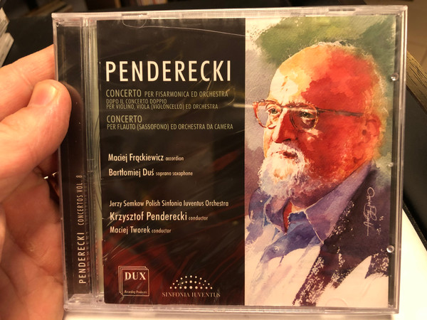 Penderecki - Concerto Per Fisarmonica Ed Orchestra dopo il Concerto doppio per violin, viola (violoncello) ed orchestra; Concerto per flauto (sassofono) ed orchestra da Camera / Maciej Frackiewicz - accordion / DUX Recording Audio CD 2019 / DUX 1571