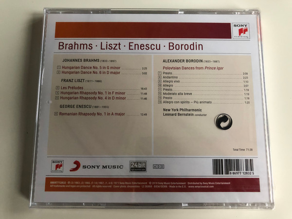 Brahms, Liszt, Enescu, Borodin - Hungarian Dances, Rhapsodies, Polovtsian Dances / New York Philharmonic, Leonard Bernstein ‎/ Sony Classical ‎Audio CD 2010 / 88697712832