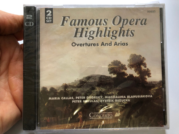 Famous Opera Highlights - Overtures And Arias / Maria Callas, Peter Dvorsky, Magdalena Blahusiakova, Peter Mikulas, Bystrik Rezucha / Concerto ‎2x Audio CD Set 1997 / 22023