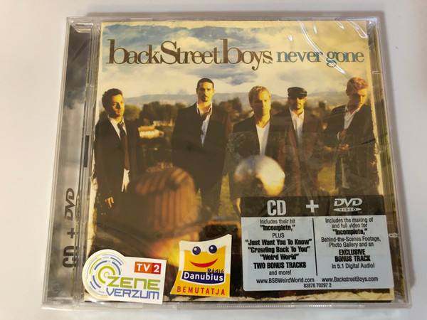 Backstreet Boys ‎– Never Gone / CD includes their hit ''Incomplete'' plus ''Just Want You To Know'' + DVD includes the making of and full video for ''Incomplete'' / Jive ‎Audio CD + DVD CD 2005 / 82876 70297 2
