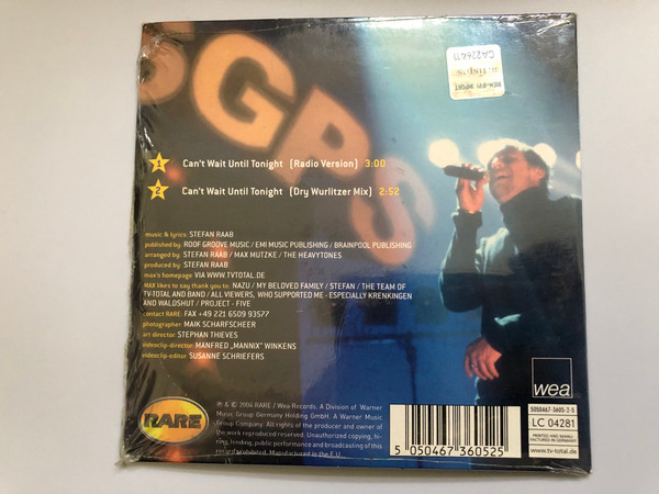 Max ‎– Can't Wait Until Tonight / Rare ‎Audio CD 2004 / 5050467-3605-2-5