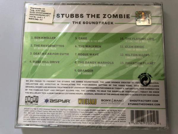 Stubbs The Zombie - The Soundtrack / Featuring: Ben Kweller, The Raveonettes, Death Cab For Cutie, Rose Hill Drive, Cake, The Walkmen, Rogue Wave, The Dandy Warhols, Oranger, The Flaming Lips / Shout! Factory ‎Audio CD 2005 / 82876 77051 2