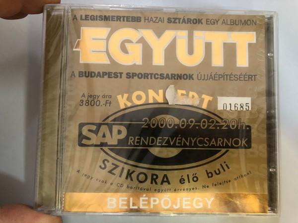 Együtt A Budapest Sportcsarnok Újjáépítéséért - Koncert - A legismertebb hazai sztárok egy albumon / Lui-ton Audio CD 2000 / Charlie, Irigy Hónaljmirigy, Lui, Pataky Attila, Zalatnay Sarolta / 18 előadó vadonatúj dalokkal emlékezik (000040502526)