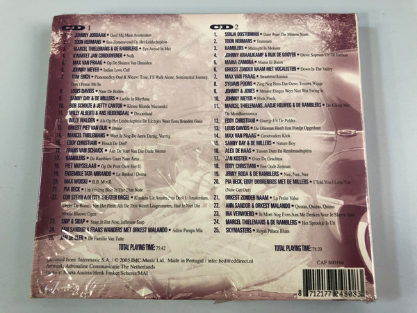 Café Amsterdam / Johnny Jordaan, Pia Beck, Toon Hermans, Snip & Snap en vele andere... / IMC Music Ltd. ‎2x Audio CD 2005 / CAF 800164
