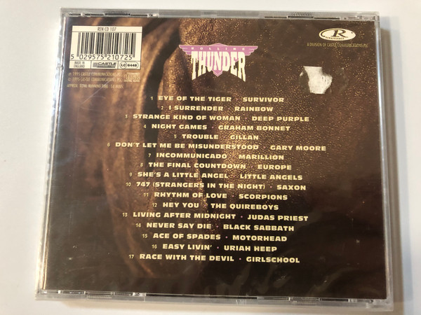Rolling Thunder (17 Heavy Rock Classics) / Survivor, Rainbow, Europe, Scorpions, Gillan, Black Sabbath, Judas Priest / Renaissance Audio CD 1995 / REN CD 107