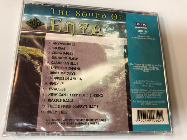 The Sound Of Enya / Orinoco Flow, Only Time, Caribbean Blue, Anywhere Is, and many more / Performed By Kelly O'Neill & Emerald Singers ‎/ Galaxy Music ‎Audio CD 2001 / 2029352
