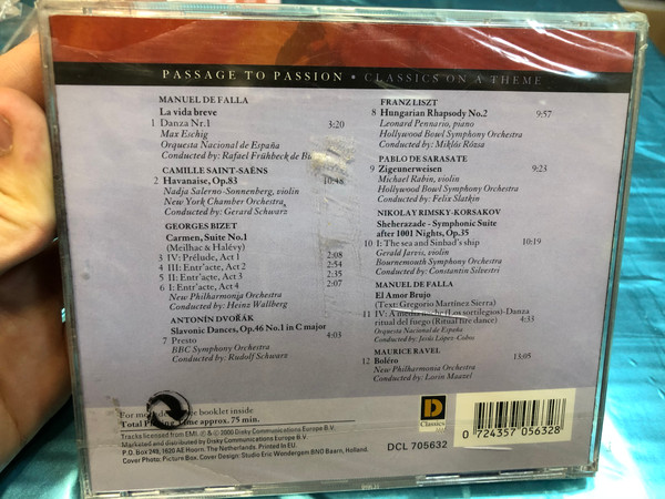 Classics on a Theme - Passage to passion / Michael Rabin, Leonard Pennario, Rafael Fruhbeck de Burgos, Lorin Maazel, Constantin Silvestri / Disky Classics Audio CD 2000 / DCL 705632