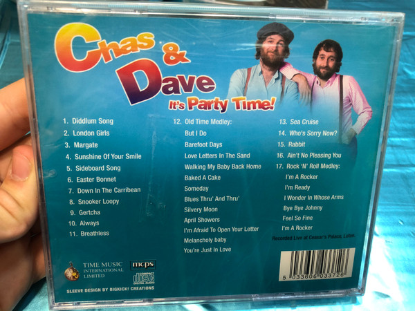 Chas & Dave - It's Party Time! / Featuring: Always, Gertcha, London Girls, I'm A Rocker, Sideboard Song / Time Music Audio CD / TMI337