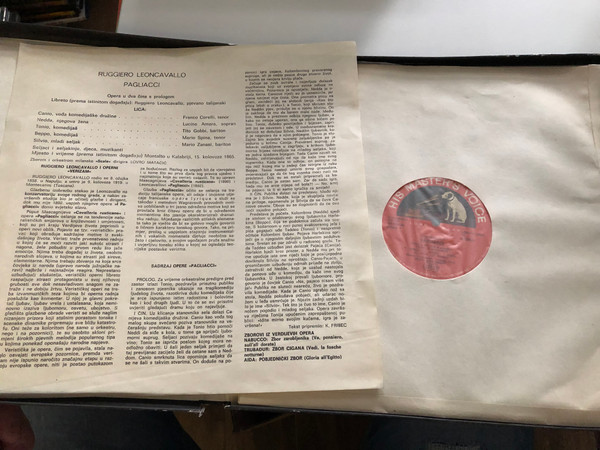 Ruggiero Leoncavallo – Pagliacci / Zborom I Orkestrom Milanske Scale Dirigira: Lovro Matačić / F. Corelli, L. Amara, T. Gobbi, M. Spina, M. Zanasi / EMI 2x LP / LSHMV-70598/9