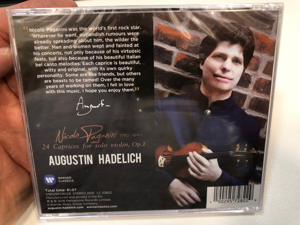 Augustin Hadelich – Paganini: 24 Caprices / Warner Classics Audio CD 2018 / 0190295728229