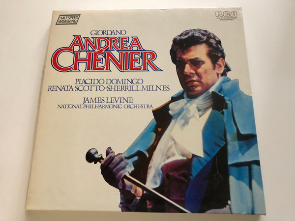 Giordano: Andrea Chénier / Placido Domingo, Renata Scotto, Sherrill Milnes / James Levine, National Philharmonic Orchestra / RCA 3x LP 1984 Stereo / VLS 45767 (3)