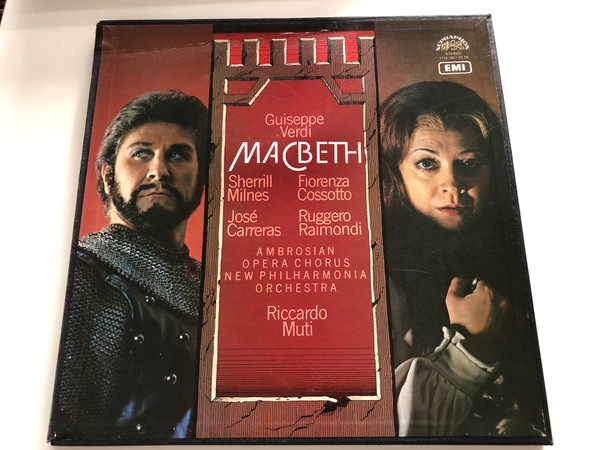 Giuseppe Verdi - Macbeth / Sherrill Milnes, Florenza Cossotto, Jose Carreras, Ruggero Raimondi / Ambrosian Chorus, New Philharmonia Orchestra, Riccardo Muti / Supraphon 3x LP 1979 Stereo / 1116 2821-23 ZB