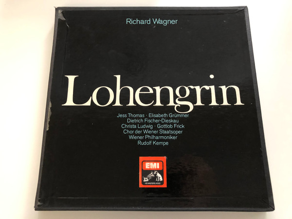 Richard Wagner – Lohengrin / Jess Thomas, Elisabeth Grümmer, Dietrich Fischer-Dieskau, Christa Ludwig, Gottlob Frick, Chor der Wiener Staatsoper / Wiener Philharmoniker, Rudolf Kempe / EMI Records 5x LP Stereo / 826 995-999