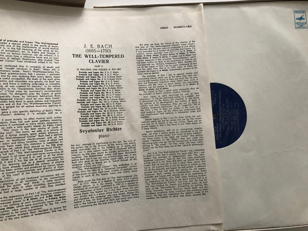 J. S. Bach - The Well-Tempered Clavier - Part I / 24 preludes and fugues / Мелодия 3x LP Stereo / 33 CM 04213-18 (a)
